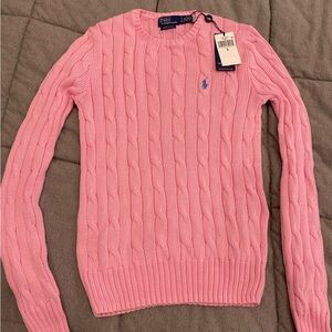 Ralph Lauren Light Pink Cable Knit Sweater